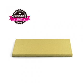 Tortenplatte GOLD rechteckig 40cm x 30cm / Stärke 12mm